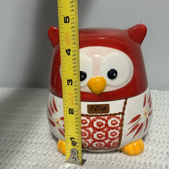 Red and White nesting Owl Measuring Cup - Picture 2 of 7